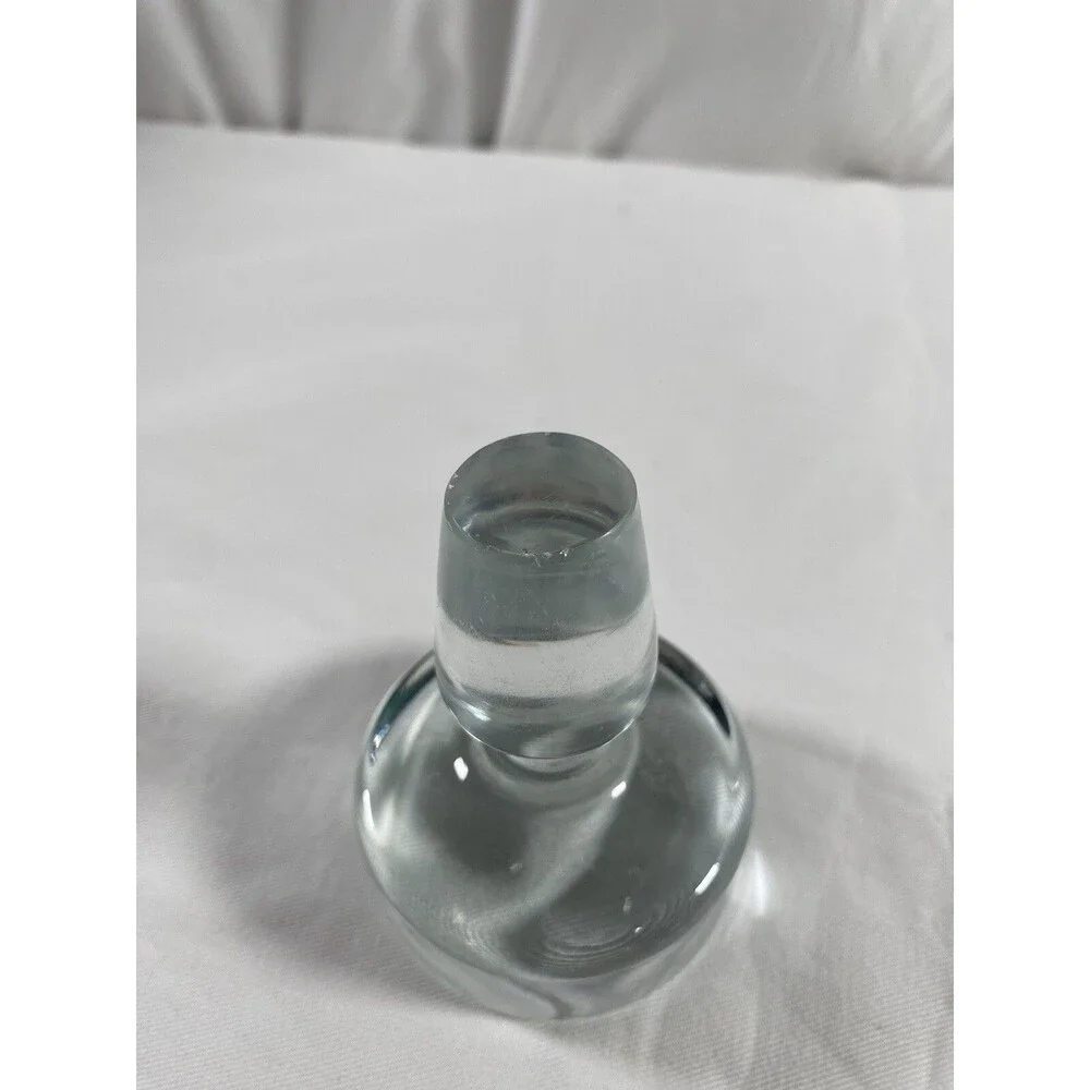 Vintage Large Heavy Clear Glass Round Mushroom Stopper Only #642 READ